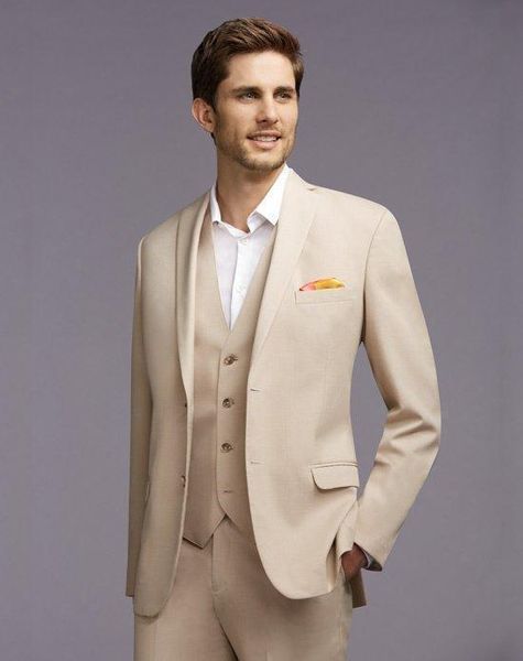 formal two buttons beige notch lapel slim fit 3 pieces (jacket+pants+vest+tie) custom made terno masculino, White;black
formal two buttons beige notch lapel slim fit 3 pieces (jacket+pants+vest+tie) custom made terno masculino, White;black