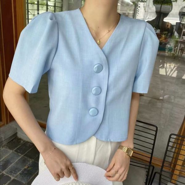 summer new 2020 women shirts v-neck puff sleeve wild cotton casual ladeis blouses and solid color women clothing, White
summer new 2020 women shirts v-neck puff sleeve wild cotton casual ladeis blouses and solid color women clothing, White