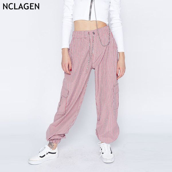 nclagen 2019 fashion striped pockets loose casual trousers high waist sweat cargo pants women chains capris hip hop pantalons, Black;white
nclagen 2019 fashion striped pockets loose casual trousers high waist sweat cargo pants women chains capris hip hop pantalons, Black;white