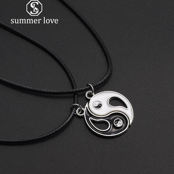 new fashion vintage stitching yin and yang pendant necklace couple leather rope chain necklaces black white friends friendship jewelry whole, Silver
new fashion vintage stitching yin and yang pendant necklace couple leather rope chain necklaces black white friends friendship jewelry whole, Silver