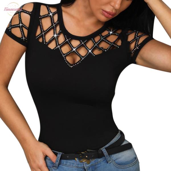 fashion womens chiffon blouse o neck short sleeve hollow out bling nail beading casual sleeveless new 722, White
fashion womens chiffon blouse o neck short sleeve hollow out bling nail beading casual sleeveless new 722, White