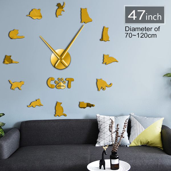 3d diy extra large breed british shorthair mirror wall sticker clock decor childern room creative silent quartz watch wall
3d diy extra large breed british shorthair mirror wall sticker clock decor childern room creative silent quartz watch wall