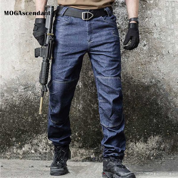 men's tactical jeans pants swat army combat denim pants male spring thin loose casual motorcycle cargo long trousers, Blue
men's tactical jeans pants swat army combat denim pants male spring thin loose casual motorcycle cargo long trousers, Blue