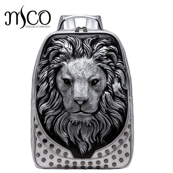 selling mco 3d embossed lion head studded rivet gother men backpack women pu leather soft travel backpacks lapschool halloween bag
selling mco 3d embossed lion head studded rivet gother men backpack women pu leather soft travel backpacks lapschool halloween bag