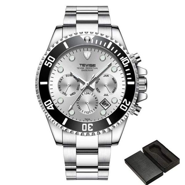 tevise fashion automatic mens watches stainless steel men mechanical mristwatch date week display male clock with box, Slivery;brown
tevise fashion automatic mens watches stainless steel men mechanical mristwatch date week display male clock with box, Slivery;brown