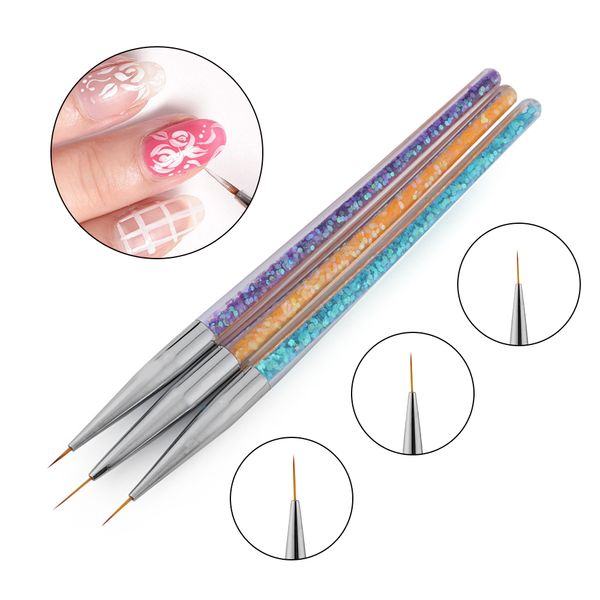 3pcs/set 7/9/11mm nail art lines painting pen brush gel nail polish tips flower 3d design manicure pedicure drawing diy tool kit, Yellow
3pcs/set 7/9/11mm nail art lines painting pen brush gel nail polish tips flower 3d design manicure pedicure drawing diy tool kit, Yellow
