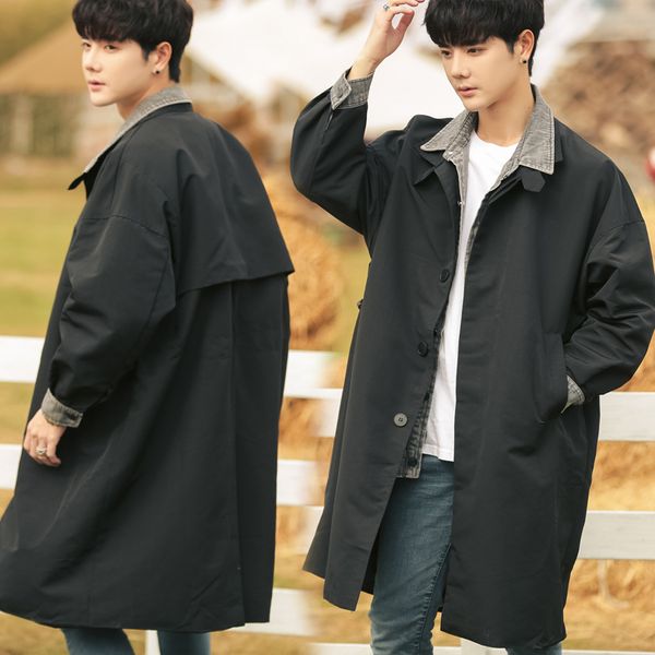 long male han edition in 2020 spring tide loose two new leisure handsome coat, Tan;black
long male han edition in 2020 spring tide loose two new leisure handsome coat, Tan;black