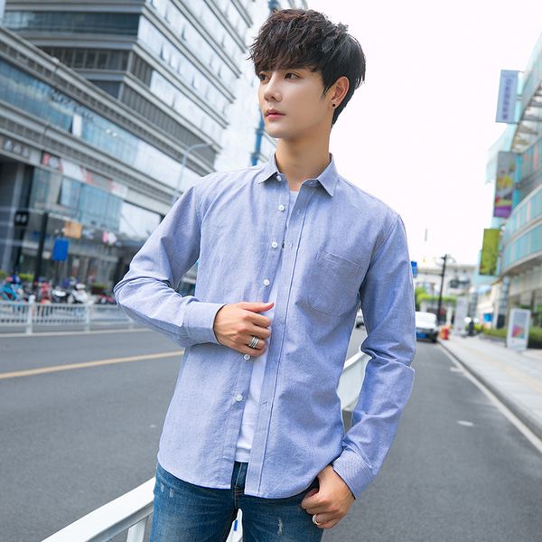 mens designer long sleeve solid color youth trend base autumn casual shirt, White;black
mens designer long sleeve solid color youth trend base autumn casual shirt, White;black