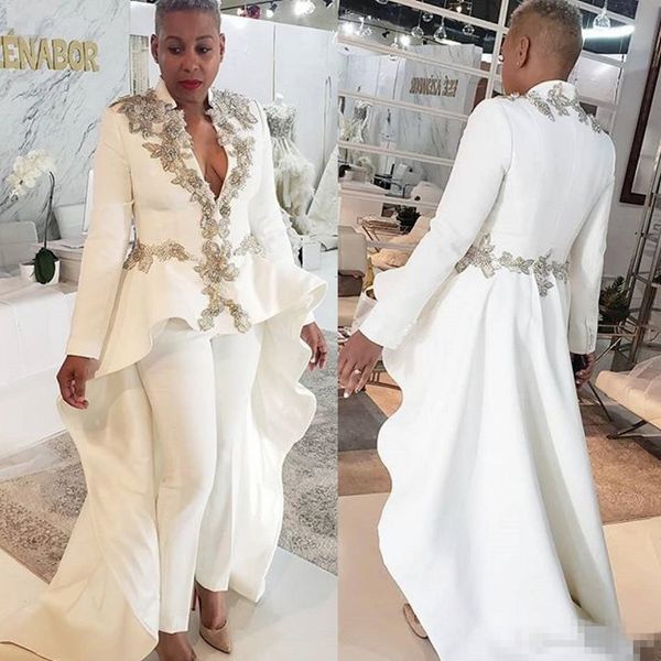 2019 white women jumpsuits evening dresess beaded long sleeve deep v neck prom dress custom made sweep train formal party gowns, Black;red
2019 white women jumpsuits evening dresess beaded long sleeve deep v neck prom dress custom made sweep train formal party gowns, Black;red