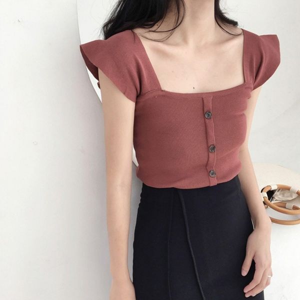 2019 new fashion women summer camisole sleeveless knitwear slim fit square-cut neck female vest lby2018, White
2019 new fashion women summer camisole sleeveless knitwear slim fit square-cut neck female vest lby2018, White
