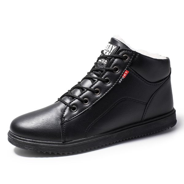 winter waterproof snow men leather boots shoes with fur plush warm mens boots spring footwear comfortable casual, Black
winter waterproof snow men leather boots shoes with fur plush warm mens boots spring footwear comfortable casual, Black
