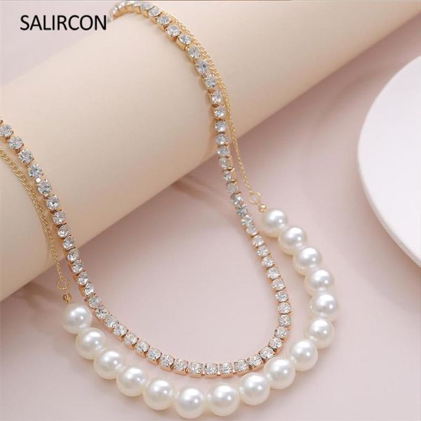 salircon fashion white imitation pearl choker necklaces elegant women tennis chain rhinestone crystal necklace wedding jewelry, Golden;silver
salircon fashion white imitation pearl choker necklaces elegant women tennis chain rhinestone crystal necklace wedding jewelry, Golden;silver