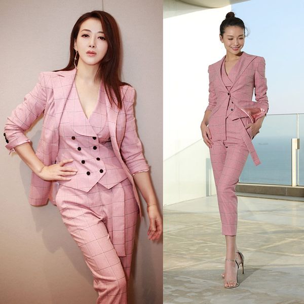 2019 британский стиль vintage plaid костюмы set женщины розовые штаны набор офис леди blazer + жилет + брюки 3 шт для женского y221, White;black
2019 британский стиль vintage plaid костюмы set женщины розовые штаны набор офис леди blazer + жилет + брюки 3 шт для женского y221, White;black