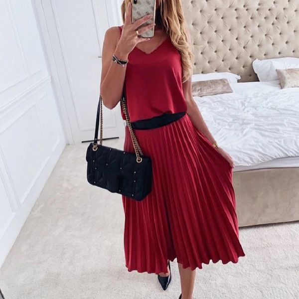 v-neck women party dress 2020 spring elegant female pleated office dress solid female pink midi summer sundress vestidos, Black;gray
v-neck women party dress 2020 spring elegant female pleated office dress solid female pink midi summer sundress vestidos, Black;gray