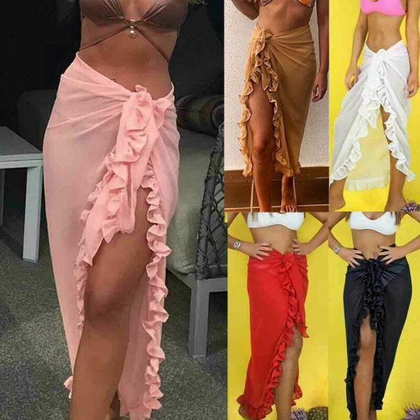 2019 new women summer beach bikini cover up swim skirt ruffles short wrap sarong beachwear swimwear, Blue;gray
2019 new women summer beach bikini cover up swim skirt ruffles short wrap sarong beachwear swimwear, Blue;gray