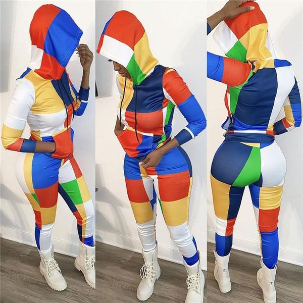 casual sets womens contrast colourful plaid tracksuits spring autumn 2pcs pullover drawstring sport suits females panelled fashion, Gray
casual sets womens contrast colourful plaid tracksuits spring autumn 2pcs pullover drawstring sport suits females panelled fashion, Gray