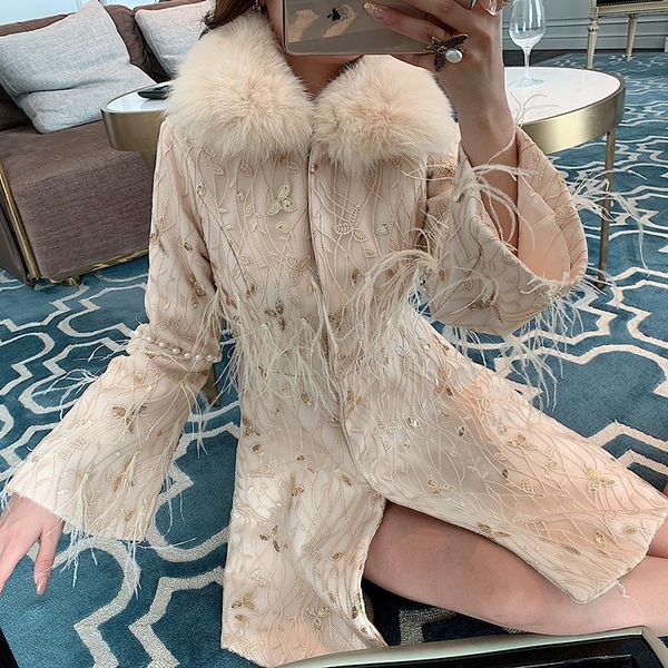 women wadded jackets new autumn winter floral embroidery long sleeve outwear luxurious female cotton-padded coat, Black
women wadded jackets new autumn winter floral embroidery long sleeve outwear luxurious female cotton-padded coat, Black