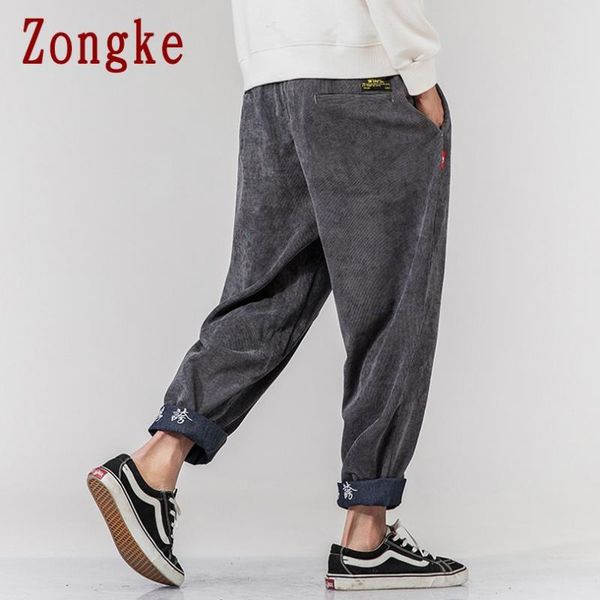 men's pants zongke ankle-length corduroy mens hip hop harem men clothing trousers jogger harajuku sweatpants 2021 m-5xl, Black
men's pants zongke ankle-length corduroy mens hip hop harem men clothing trousers jogger harajuku sweatpants 2021 m-5xl, Black