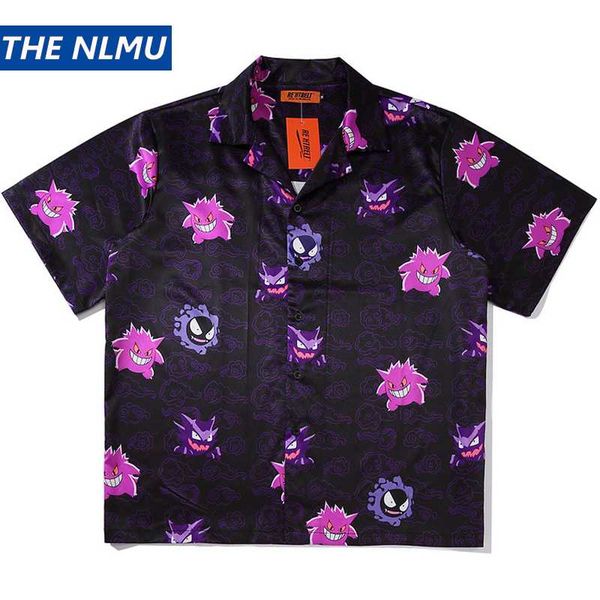 2020 summer shirt streetwear men harajuku oversize shirt ghost print hip hop loose beach hawaiian short sleeve male ht129, White;black 
2020 summer shirt streetwear men harajuku oversize shirt ghost print hip hop loose beach hawaiian short sleeve male ht129, White;black