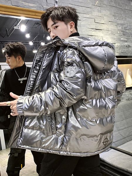 cotton jacket men's korean version of the trend of short down padded silver-gray glossy cotton-padded jacket men's winter jacket h, Black;brown
cotton jacket men's korean version of the trend of short down padded silver-gray glossy cotton-padded jacket men's winter jacket h, Black;brown