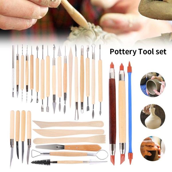 30pcs clay sculpture tool set diy art clay pottery crafts carving tool kit pottery and ceramic wooden handle modeling
30pcs clay sculpture tool set diy art clay pottery crafts carving tool kit pottery and ceramic wooden handle modeling