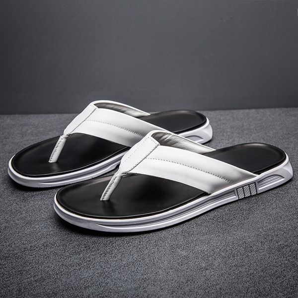men genuine leather slippers summer new arrival man flip flops fashion pinch feet male beach shoes outdoor footwear, Black
men genuine leather slippers summer new arrival man flip flops fashion pinch feet male beach shoes outdoor footwear, Black