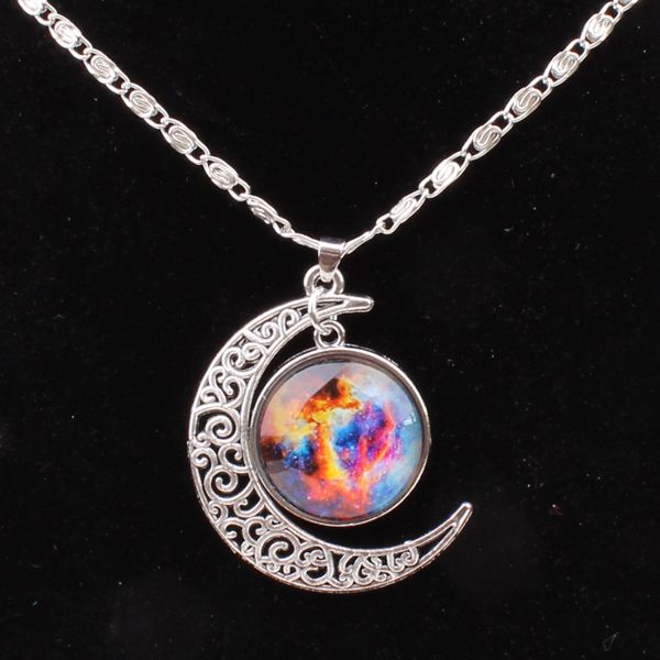 galaxy universe hollow crescent moon glass cabochon pendant silver stone necklaces sweater chain necklace women jewelry gift, Black
galaxy universe hollow crescent moon glass cabochon pendant silver stone necklaces sweater chain necklace women jewelry gift, Black