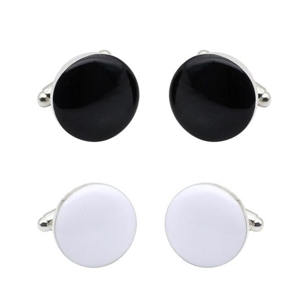 simple round black white cufflinks for men shirt button tacks geometric alloy silver plated fashion dress jewelry accessories wholesale
simple round black white cufflinks for men shirt button tacks geometric alloy silver plated fashion dress jewelry accessories wholesale