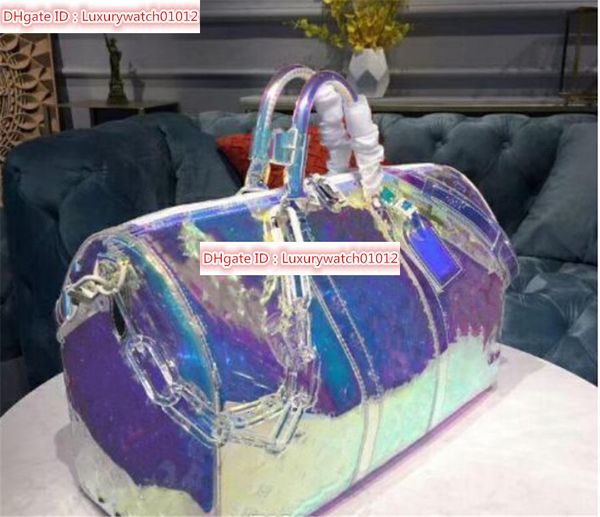 designer luxury handbags purse 50cm keepall laser pvc transparent duffle bag brilliant colour luggage travel bag large capacity handbag
designer luxury handbags purse 50cm keepall laser pvc transparent duffle bag brilliant colour luggage travel bag large capacity handbag
