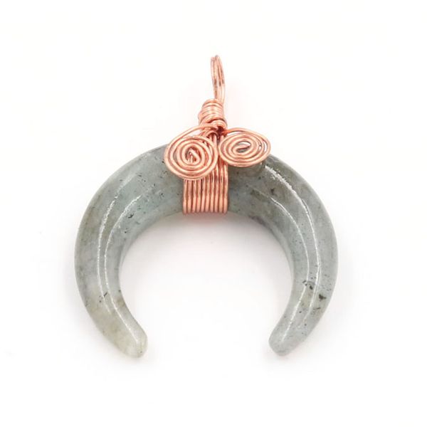 wholesale 10 pcs trendy rose gold plated wire wrap crescent moon rose quartz pendant labradorite stone jewelry, Silver
wholesale 10 pcs trendy rose gold plated wire wrap crescent moon rose quartz pendant labradorite stone jewelry, Silver