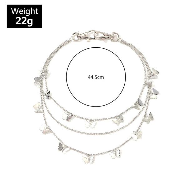 punk multi layer butterfly belt waist chain pants chain hook keychain jewelry n58f, Silver
punk multi layer butterfly belt waist chain pants chain hook keychain jewelry n58f, Silver