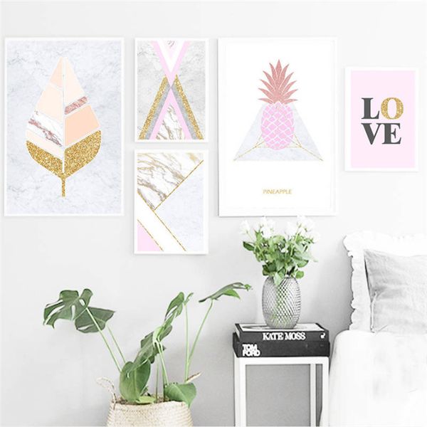 ruoguan minimalist pink pineapple canvas painting love quotes posters and prints wall pictures for living room home decor sh-676
ruoguan minimalist pink pineapple canvas painting love quotes posters and prints wall pictures for living room home decor sh-676