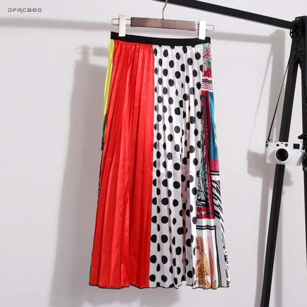 high waist patchwork dot women satin skirt 2019 summer vintage print casual harajuku pleated skirt female saia midi, Black
high waist patchwork dot women satin skirt 2019 summer vintage print casual harajuku pleated skirt female saia midi, Black