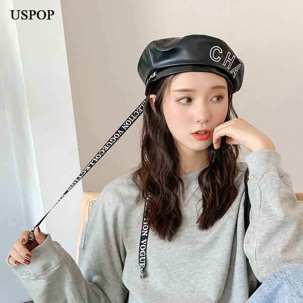 uspop 2019 women berets pu letter beret fashion letter ribbon berets female winter hats, Blue;gray
uspop 2019 women berets pu letter beret fashion letter ribbon berets female winter hats, Blue;gray