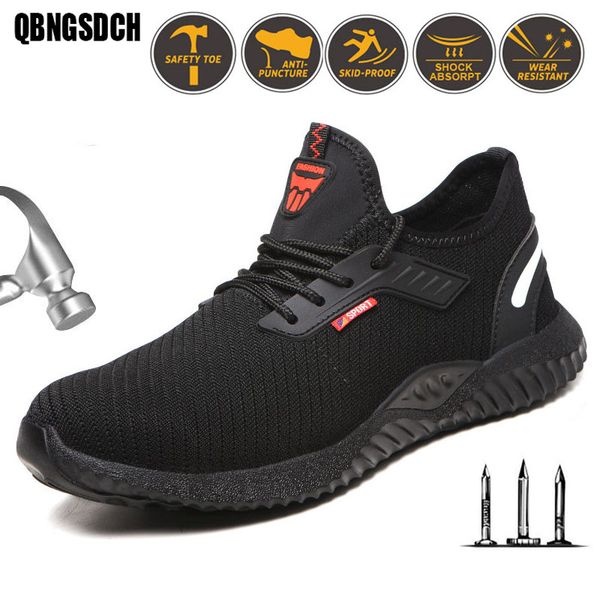 men work safety shoes breathable indestructible steel toe work shoes outdoor puncture safety large size men sports, Black
men work safety shoes breathable indestructible steel toe work shoes outdoor puncture safety large size men sports, Black
