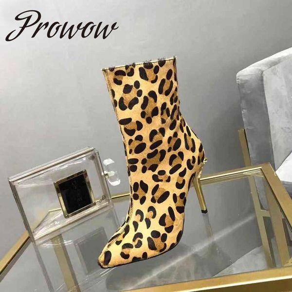 prowow new runway horsehair leopard ankle boots pointed toe branded zip side high heel boots shoes women, Black
prowow new runway horsehair leopard ankle boots pointed toe branded zip side high heel boots shoes women, Black