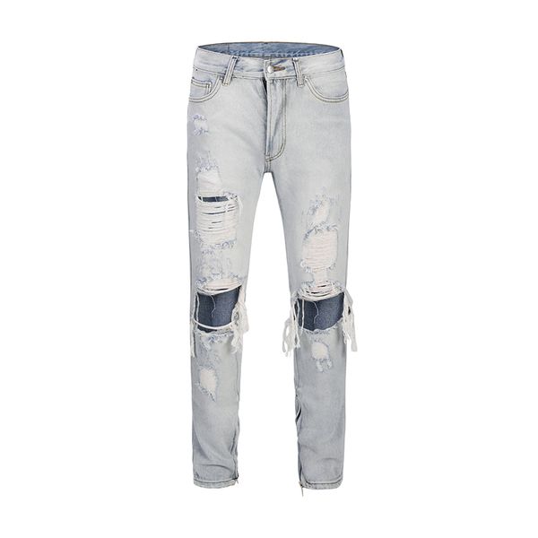 new fashion high street male jeans with big knee holes hip hop style jeans trousers streetwear trousers for men, Blue
new fashion high street male jeans with big knee holes hip hop style jeans trousers streetwear trousers for men, Blue