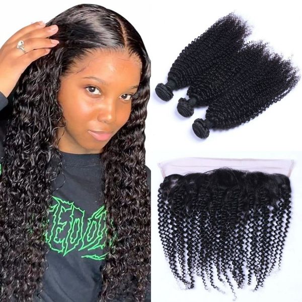 brazilian virgin human hair weave bundles with frontal pre plucked 3 bundles kinky curly with lace frontal closure, Black;brown
brazilian virgin human hair weave bundles with frontal pre plucked 3 bundles kinky curly with lace frontal closure, Black;brown