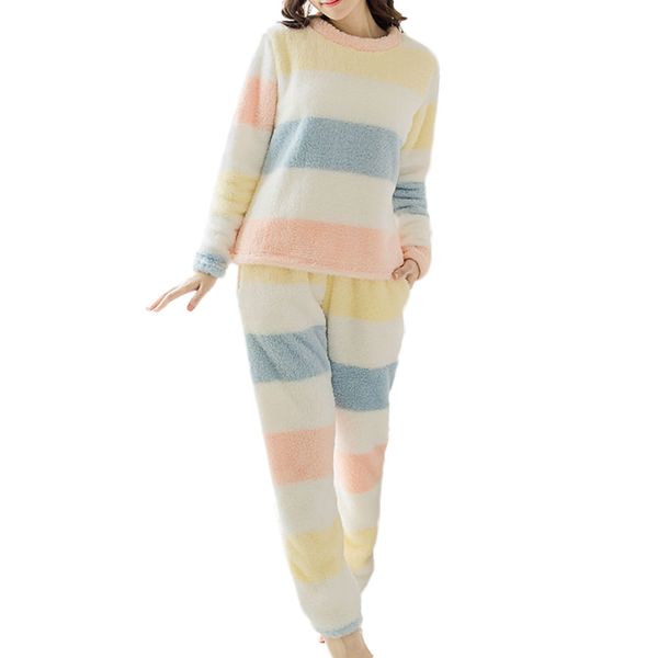 winter sleepwear set women stripe warm pyjamas women nuisette and pants d90813, Black;red
winter sleepwear set women stripe warm pyjamas women nuisette and pants d90813, Black;red