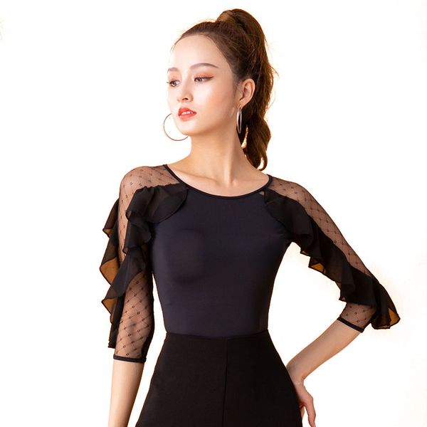 ballroom modern ruffle o-neck latin dance clothes for women/female,fashion practice costume performance wear yu0504, Black;red
ballroom modern ruffle o-neck latin dance clothes for women/female,fashion practice costume performance wear yu0504, Black;red