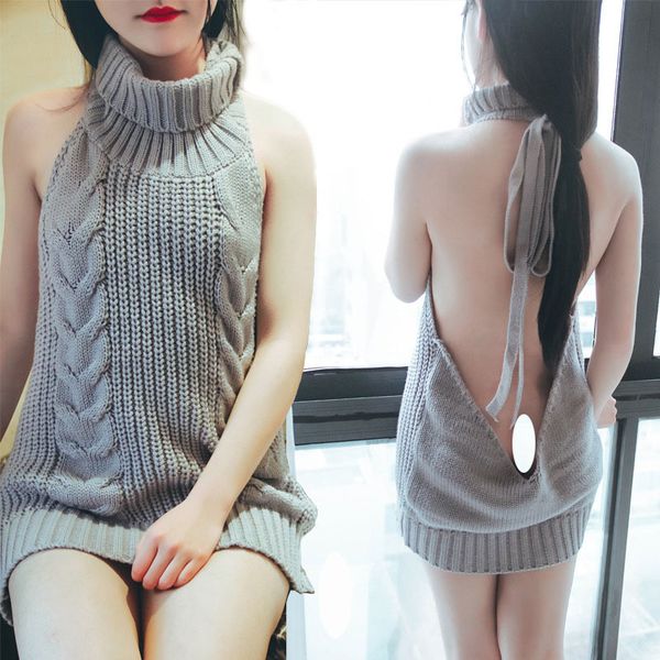 sweater autumn winter turtleneck sleeveless long virgin killer sweater japanes knitted backless women sweaters pullovers, White;black
sweater autumn winter turtleneck sleeveless long virgin killer sweater japanes knitted backless women sweaters pullovers, White;black