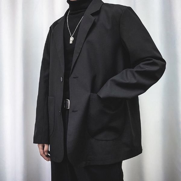 men casual blazer suit jacket male women japan korea streetwear retro fashion loose suit coat outerwear, White;black
men casual blazer suit jacket male women japan korea streetwear retro fashion loose suit coat outerwear, White;black