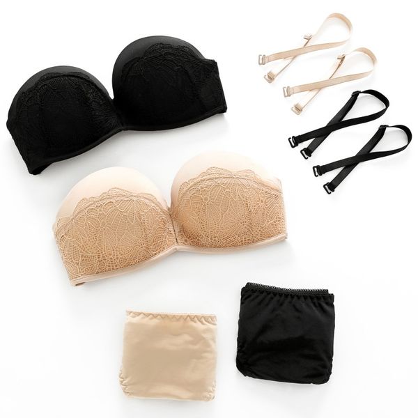 women lace bra briefs set solid push up lingeries underwire wire bra and panties two-piece sets, Red;black
