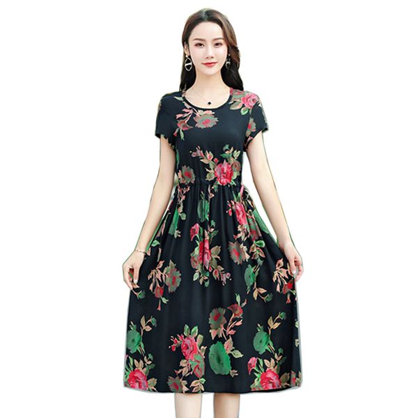 summer women dress casual short sleeve o-neck print floral office long dress plus size bodycon party dresses vestido 2019, Black;gray
summer women dress casual short sleeve o-neck print floral office long dress plus size bodycon party dresses vestido 2019, Black;gray