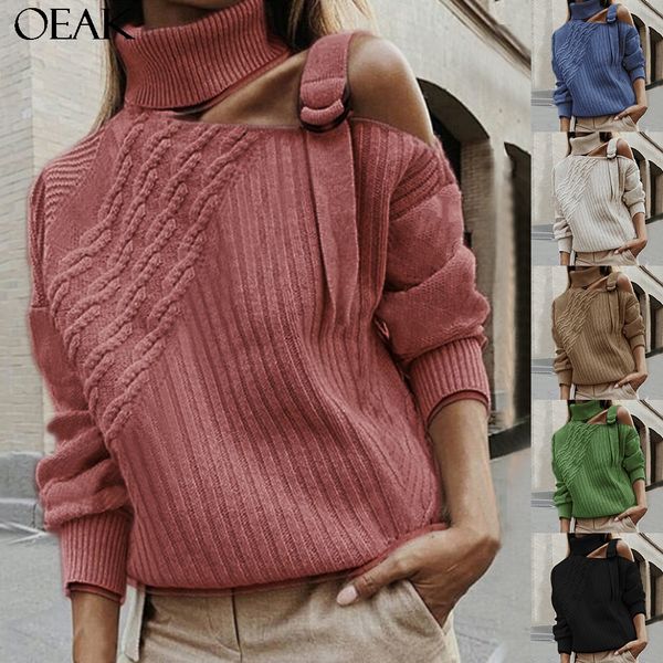 oeak fashion women shoulder turtleneck warm sweater autumn pullover long sleeve ribbed sweater knitted jumper 2020, White;black
oeak fashion women shoulder turtleneck warm sweater autumn pullover long sleeve ribbed sweater knitted jumper 2020, White;black