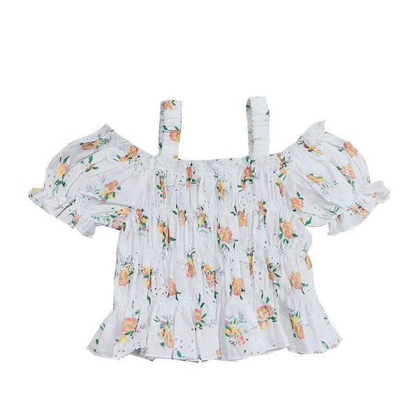 girls off-shoulder floral strap t-shirt 2020 summer new korean version of children's lace shoulder cotton shirt, Blue
girls off-shoulder floral strap t-shirt 2020 summer new korean version of children's lace shoulder cotton shirt, Blue