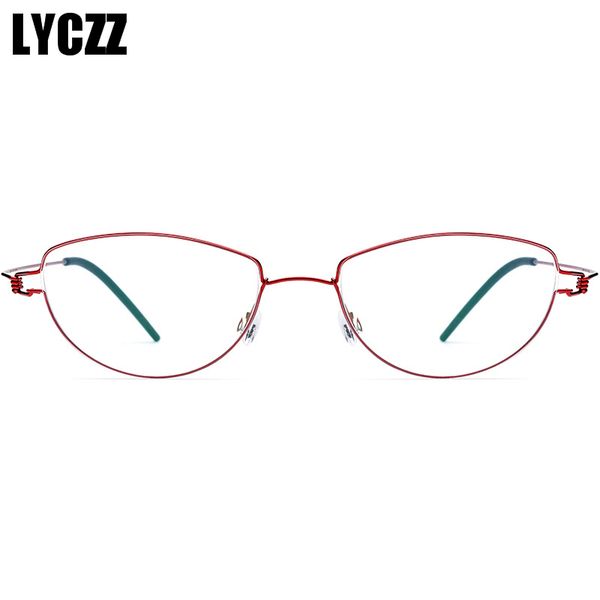 wholesale-lyczz red cat eye glasses frame women metal brand eyewear optical titanium alloy ultralight lady retro fashion eyeglasses, Black 
wholesale-lyczz red cat eye glasses frame women metal brand eyewear optical titanium alloy ultralight lady retro fashion eyeglasses, Black