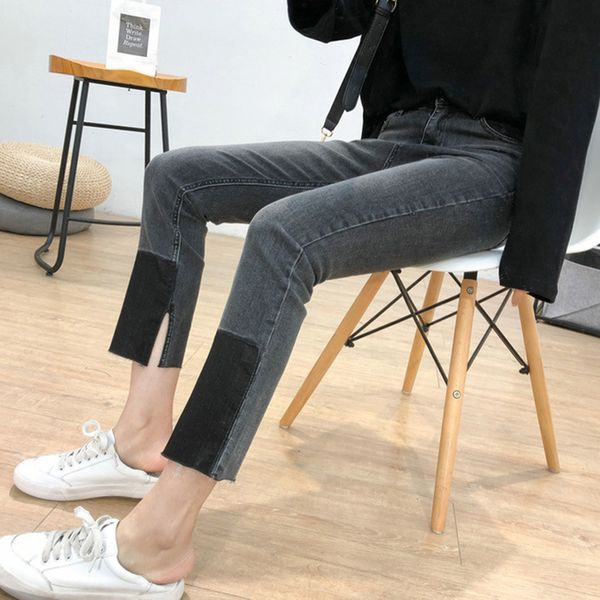 side jeans wholesale women 2020 new korean version versatile elastic slim high waist straight tube cropped pants, Blue
side jeans wholesale women 2020 new korean version versatile elastic slim high waist straight tube cropped pants, Blue