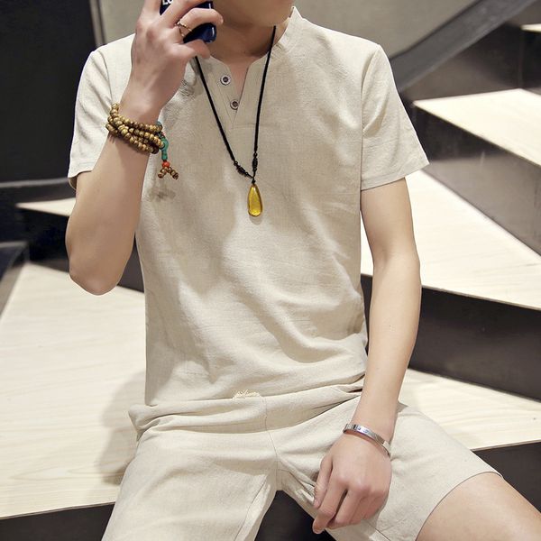 linen t-shirt casual breathable short-sleeved t-shirt + shorts chinese summer 2018 new men's fashion men's sets, Gray
linen t-shirt casual breathable short-sleeved t-shirt + shorts chinese summer 2018 new men's fashion men's sets, Gray