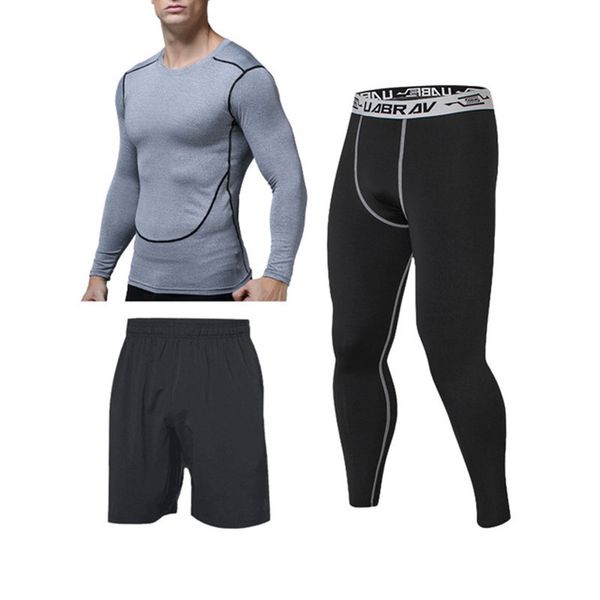 men sportswear running set fitness exercise three pieces suit bodybuiding clothes basketball training clothing tight tracksuits, Black;blue
men sportswear running set fitness exercise three pieces suit bodybuiding clothes basketball training clothing tight tracksuits, Black;blue